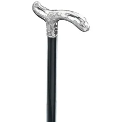 Gastrock Ebenholz Gehstock mit Barock Derby-Griff aus Silber