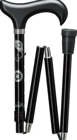 Gastrock Gehstock Deluxe-Schlank-Faltstock Strass-Tattoo