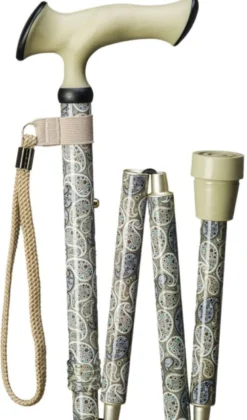 Gastrock Gehstock Super-Soft Escort-Ergonomic Faltstock Paisley
