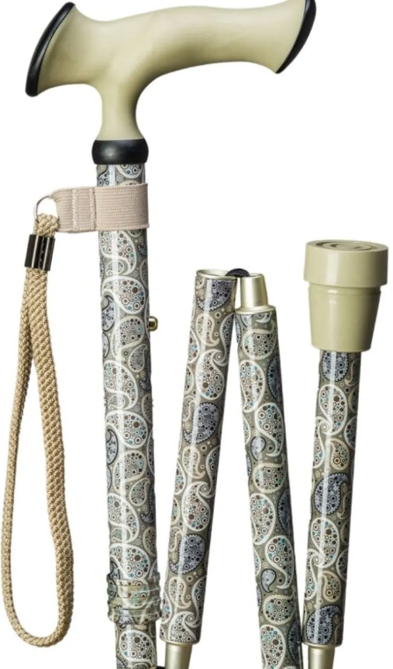 Gastrock Gehstock Super-Soft Escort-Ergonomic Faltstock Paisley