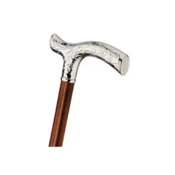 Gastrock Holz Gehstock Fancy Chrom Fritz ziseliert kirsche