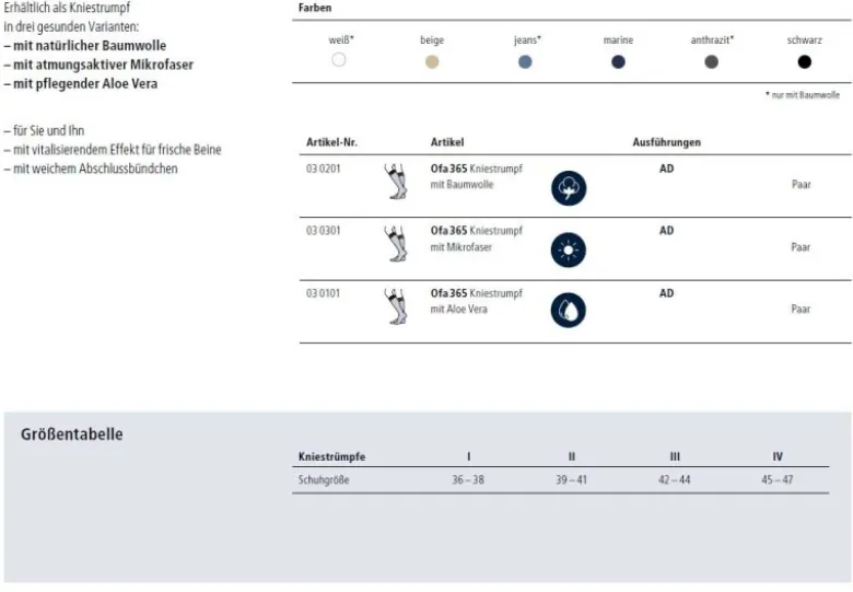 Gesundheitsstrümpfe Ofa 365 Spezialstrümpfe für Hallux Valgus