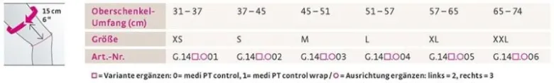 Knieorthese medi PT control wrap
