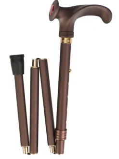 Ossenberg faltbarer Leichtmetallstock bronze anatomischer Griff links