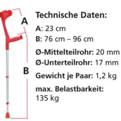 Ossenberg Gehhilfe 220 Der Klassiker anatomischer Softgriff grau