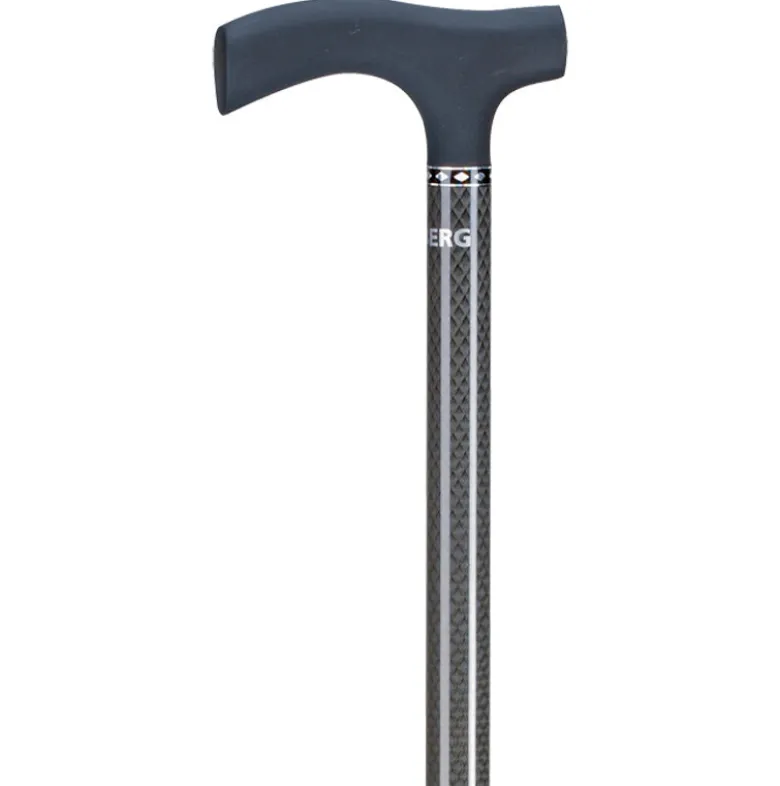 Ossenberg Gehstock aus Carbon mit Fritzgriff verstellbar