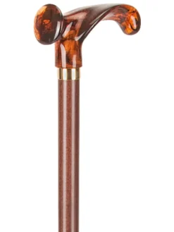 Ossenberg Gehstock Holzstock braun anatomischer Griff Bernsteinoptik