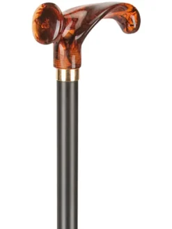 Ossenberg Gehstock Holzstock schwarz anatomischer Griff Bernsteinoptik
