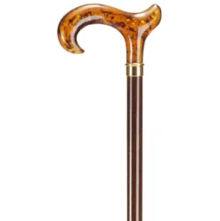 Ossenberg Gehstock mit Derbygriff in hochwertiger Bernsteinoptik