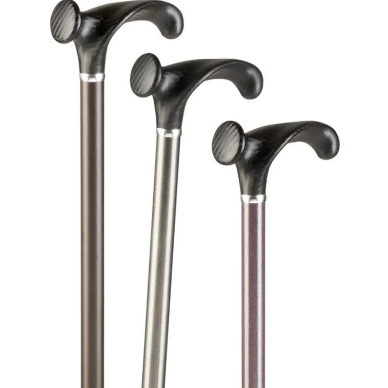 Ossenberg Leichtmetallstock anatomischer Griff Carbonoptik