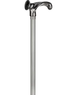 Ossenberg Leichtmetallstock anatomischer Griff schwarz-silber Chromring