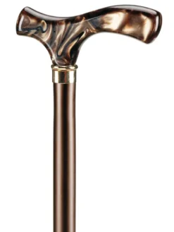 Ossenberg Leichtmetallstock metallic bronze mit Fritzgriff perlmutt braun-schwarz unverstellbar