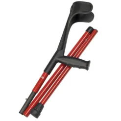 Ossenberg Reisestütze aus Carbon mit Ergo Softgriff faltbar höhenverstellbar rot