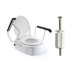 Russka Ersatzteil Toilettenbrille mit Gummi-Puffern für Toilettensitzerhöher mit Armlehnen