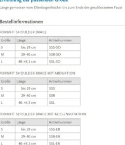 Schulterorthese Össur Formfit Shoulder Brace mit Abduktionspolster